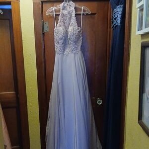 Alyce Paris Lavender Lace Backless Gown